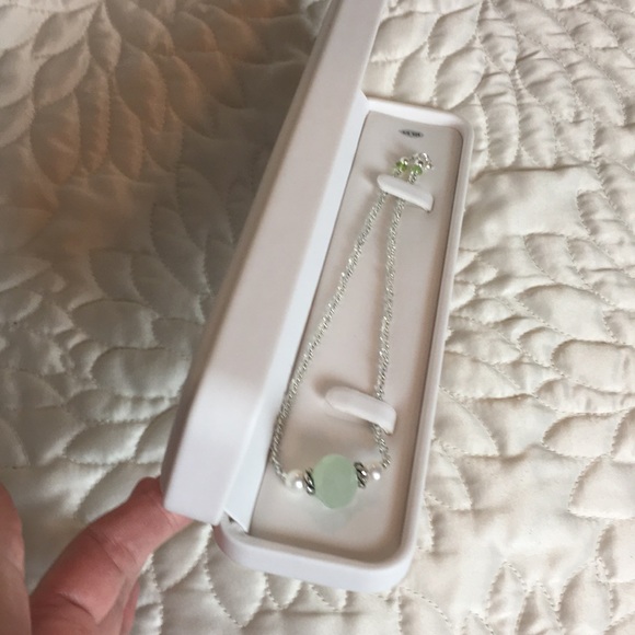 Chalcedony Sterling Silver choker pearl necklace - Picture 9 of 16